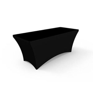 Solid black stretch table cover