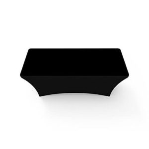 Solid black stretch table cover